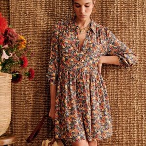 Sezane Floral Multicolor Dress